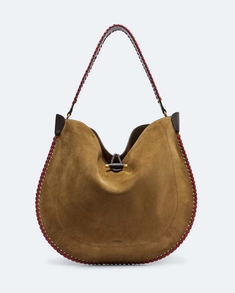 Isabel Marant Borsa a spalla Oskan Large in suede Beige