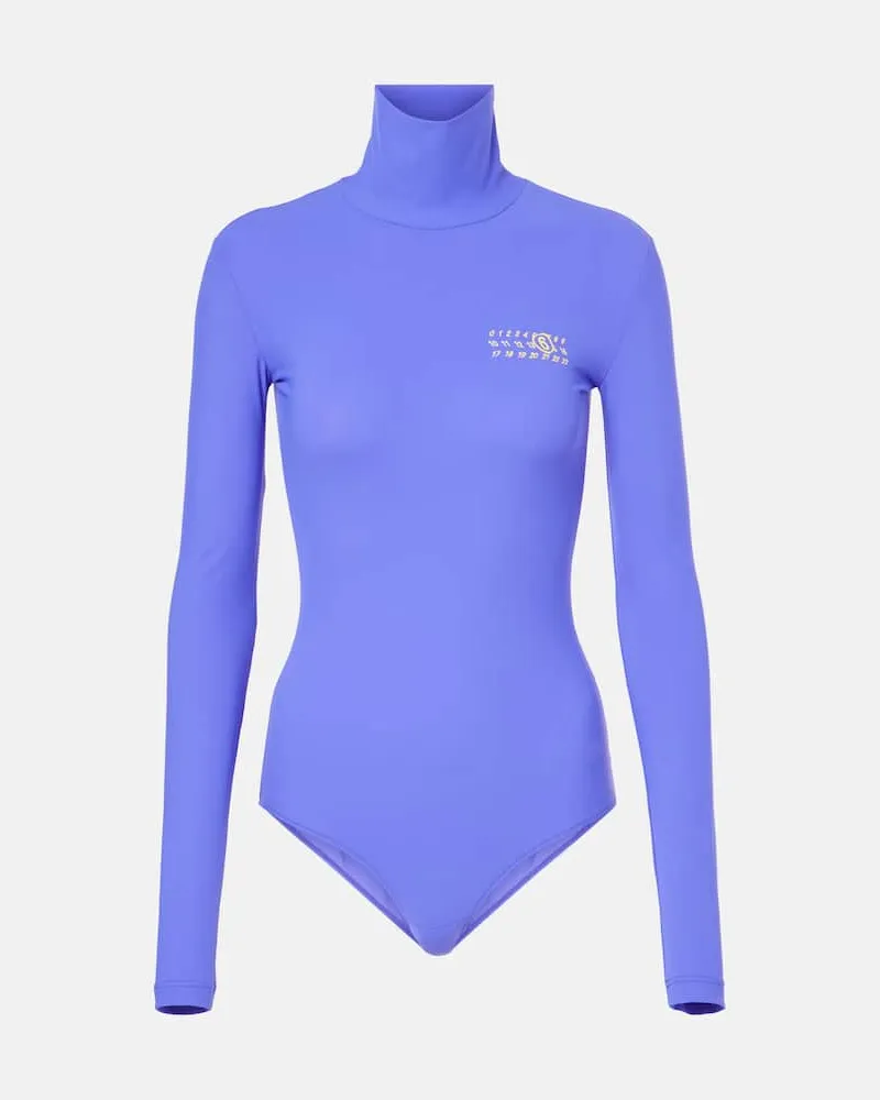 Maison Margiela Body in jersey con logo Viola