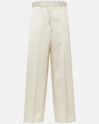 Jil Sander Pantaloni a gamba larga in raso Beige