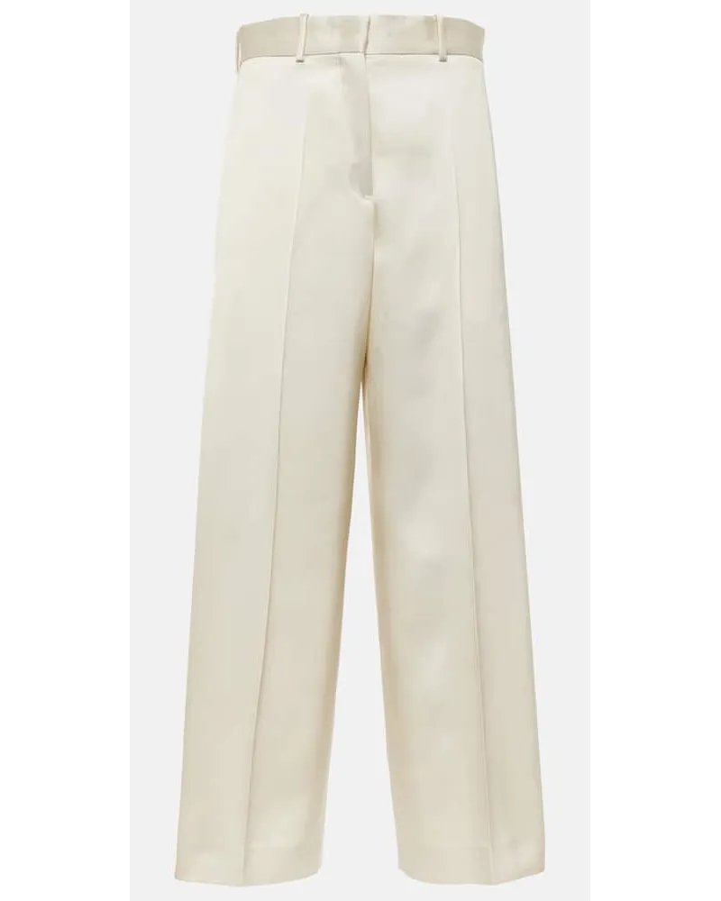 Jil Sander Pantaloni a gamba larga in raso Beige