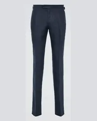 Thom Sweeney Pantaloni da abito in lino Blu