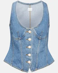 Magda Butrym Top stile corsetto in denim Blu