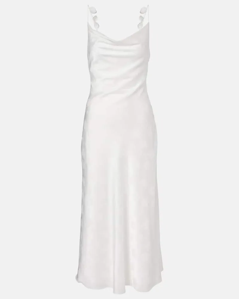 ROTATE Birger Christensen Sposa - Abito midi in raso Bianco