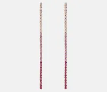 Orecchini Single Thread Drop in oro rosa 18kt con diamanti