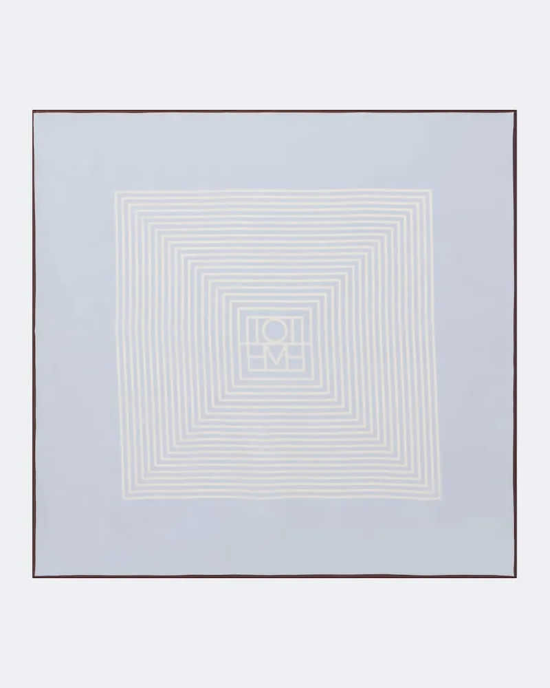 Totême Sciarpa Monogram in seta Blu