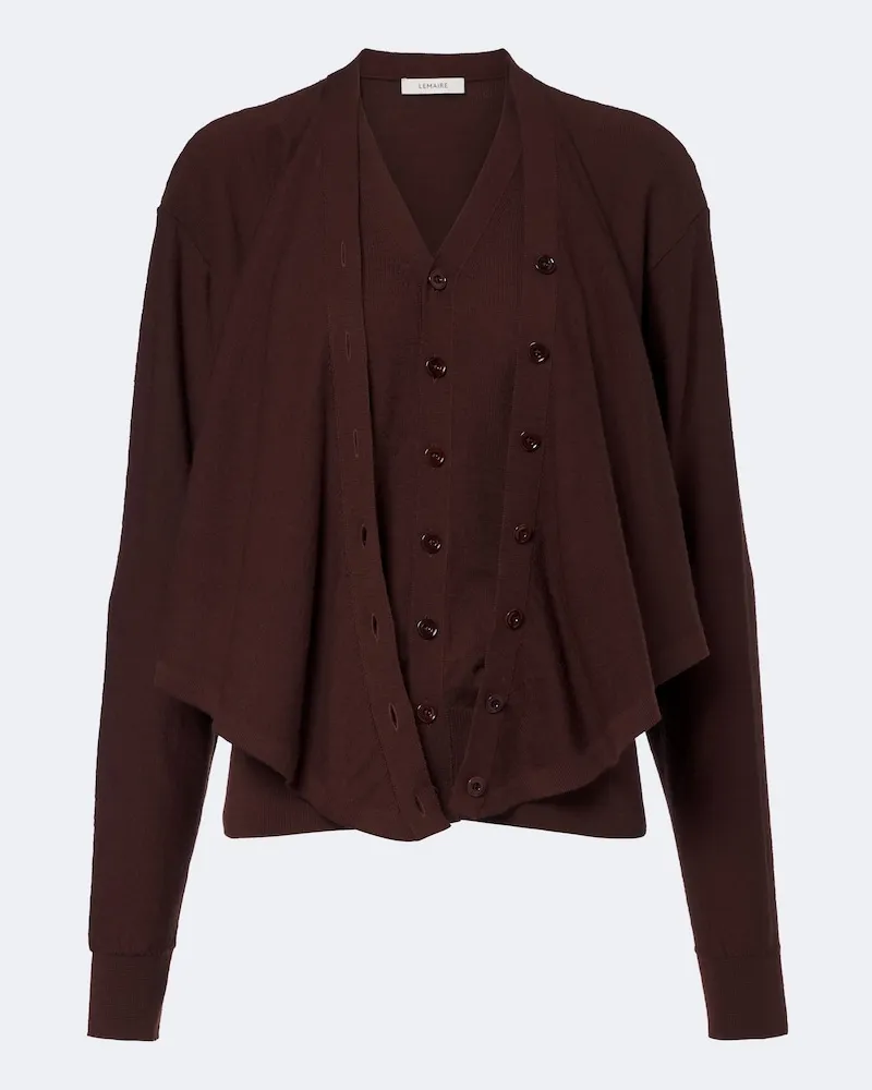 Christophe Lemaire Cardigan in misto lana Marrone