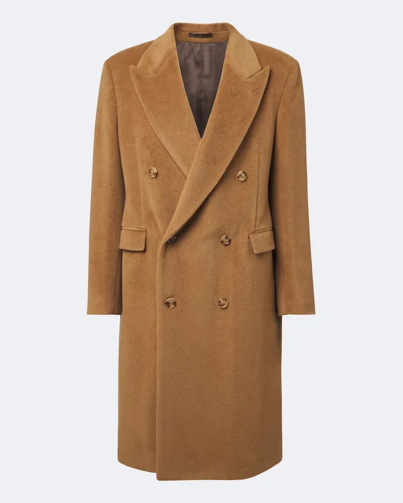 LARDINI Cappotto doppiopetto in lana vergine Beige