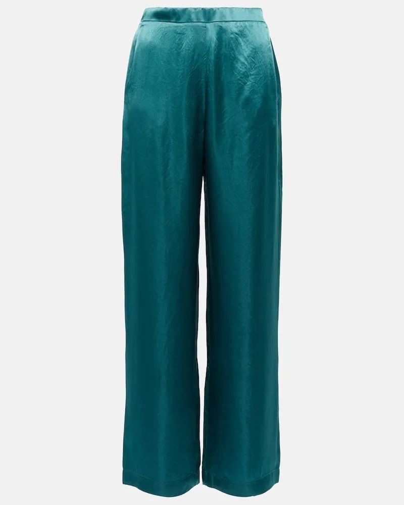 Max Mara Pantaloni a gamba larga Fischio a vita alta Blu