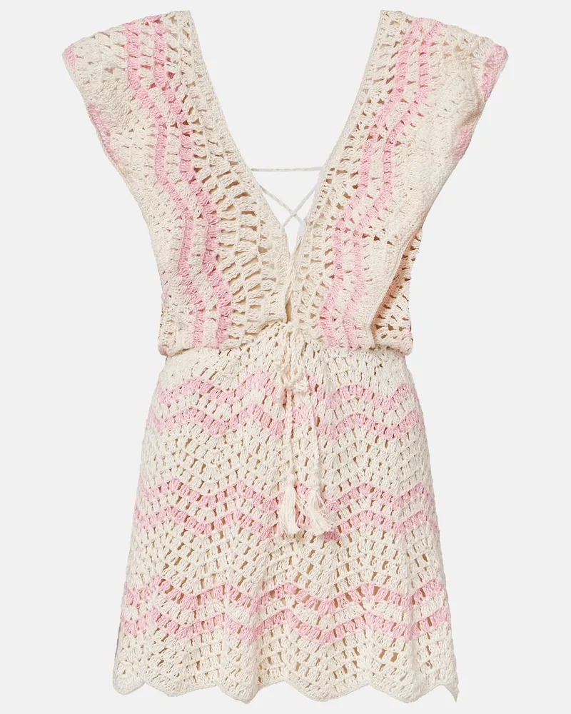 Anna Kosturova Abito corto in crochet di cotone Bianco