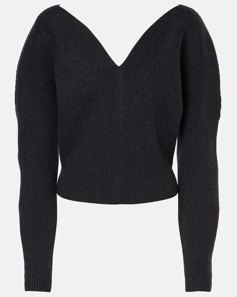 Alaïa AlaÃ¯a Pullover Heart in misto lana Nero