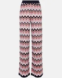 Missoni Pantaloni a gamba larga e vita alta a zig-zag Multicolore