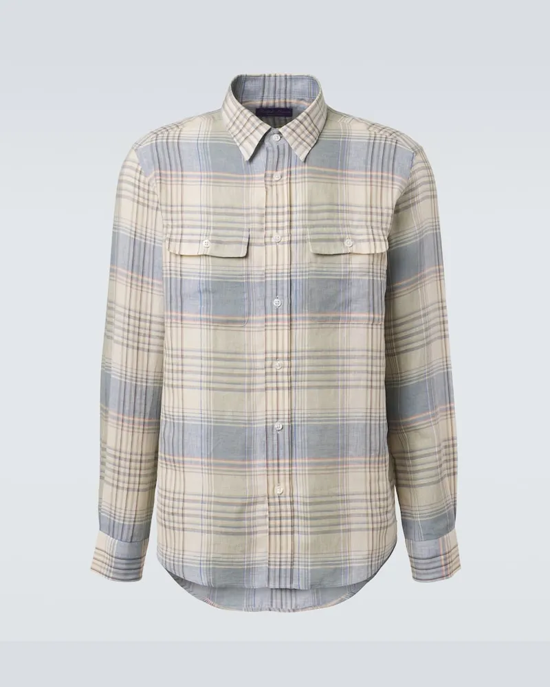 Ralph Lauren Camicia in lino a quadri Blu