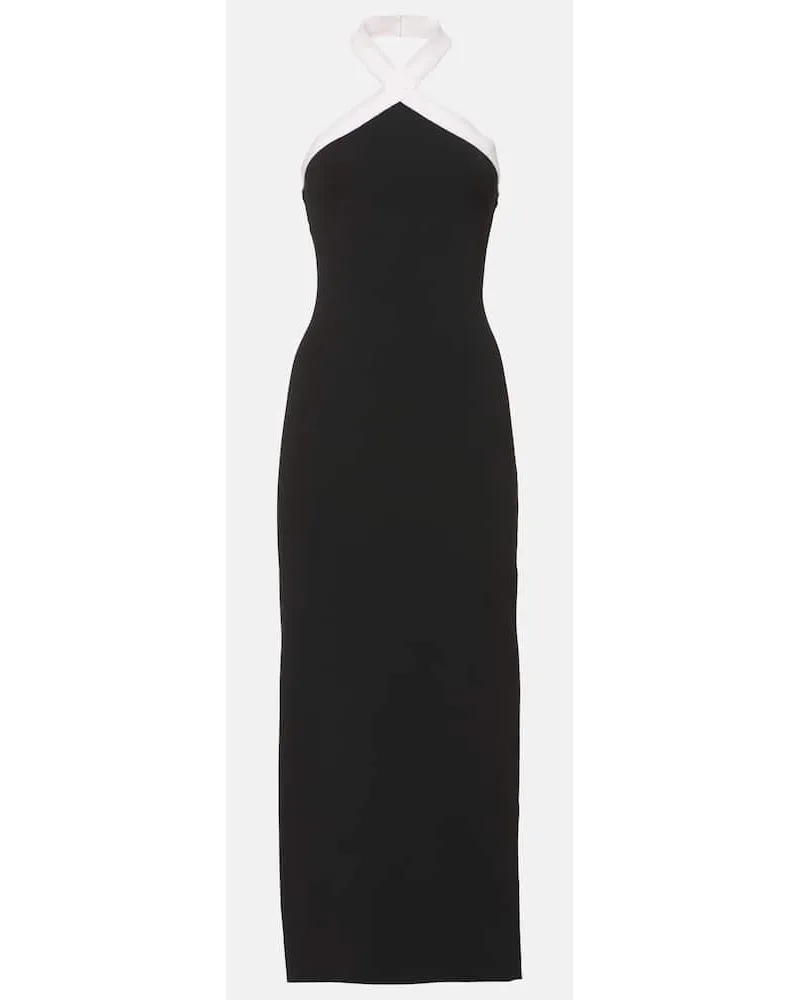 Roland Mouret Abito midi con scollo allâamericana Nero