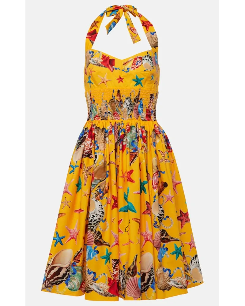 Dolce & Gabbana Abito midi Capri in cotone con stampa Multicolore