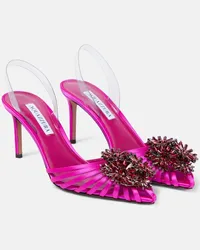 Aquazzura Pumps Crystal Margarita in raso con cristalli Rosa