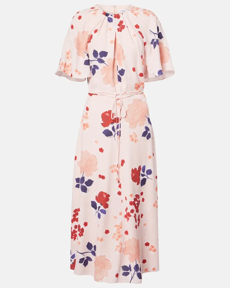 Erdem Abito midi con stampa floreale Rosa