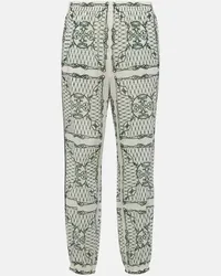 Tory Burch Pantaloni a gamba larga in cotone Multicolore