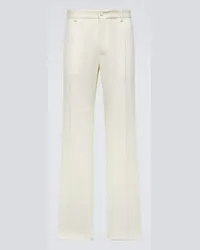 Dolce & Gabbana Pantaloni regular in lana Bianco