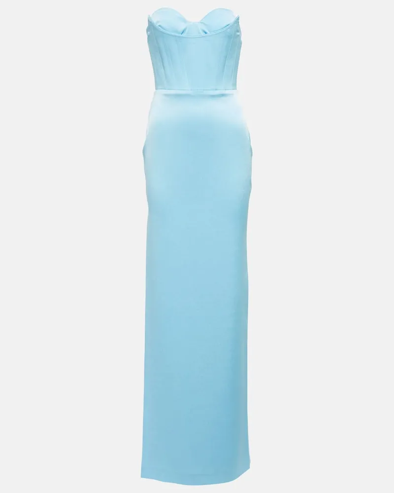 Alex Perry Abito lungo Honore in raso Blu