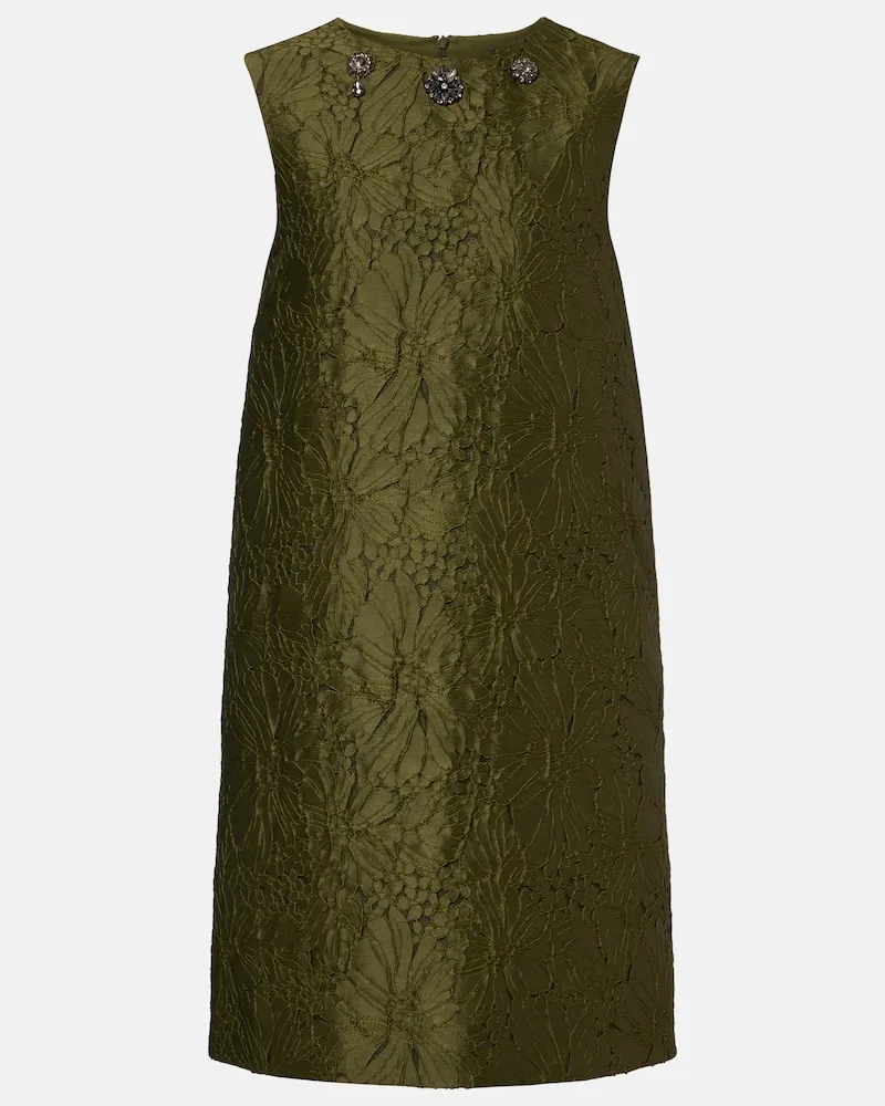Max Mara Abito corto in jacquard floreale Verde