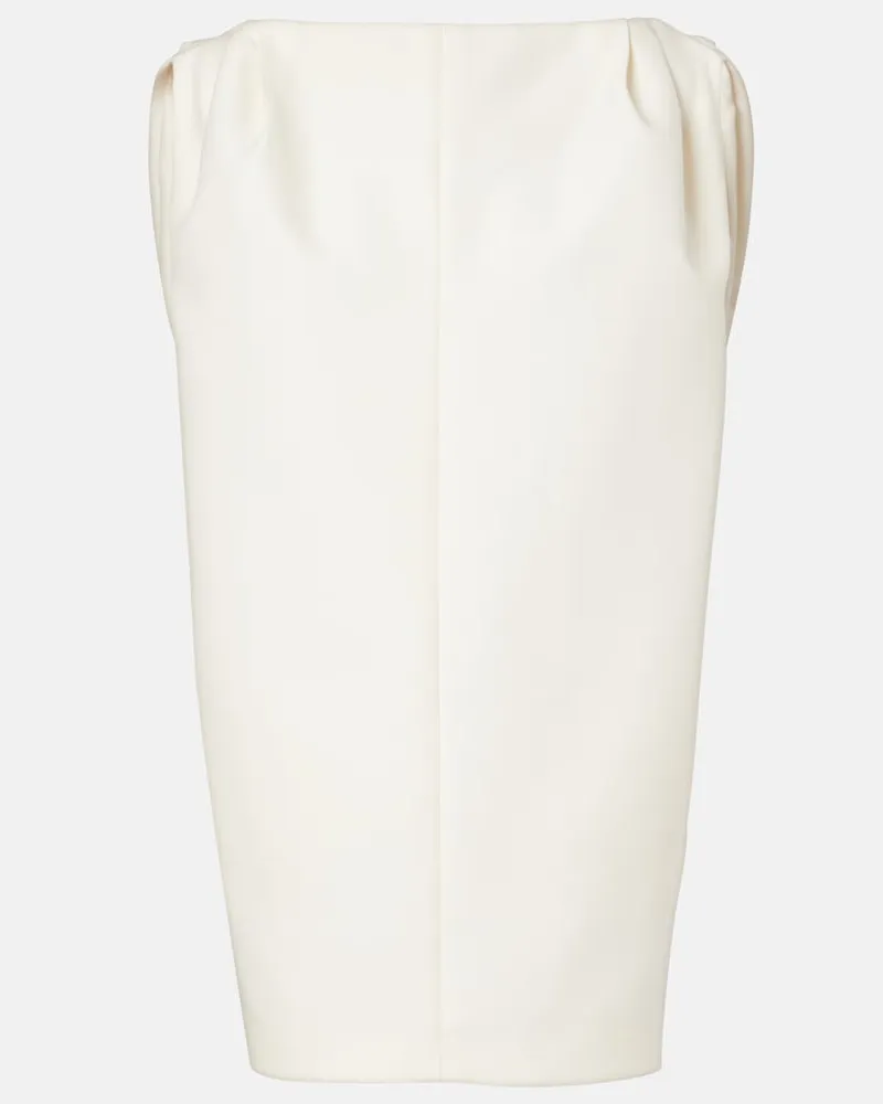 Balenciaga Abito corto in lana e seta Bianco