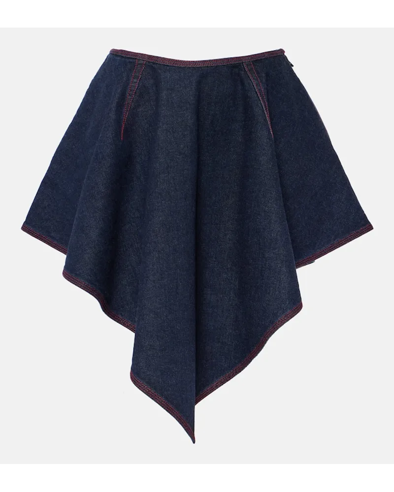 Alaïa AlaÃ¯a Minigonna di jeans Triangle Blu