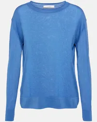 Max Mara Pullover Pensile in seta e cotone Blu