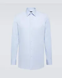 Ermenegildo Zegna Camicia in misto cotone Blu