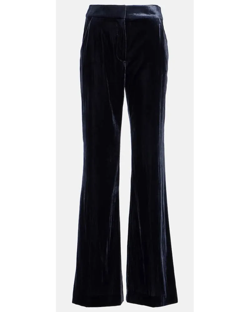 Veronica Beard Pantaloni Lebonea in velluto a gamba larga Blu