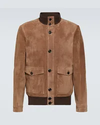 TOD'S Bomber in suede Marrone