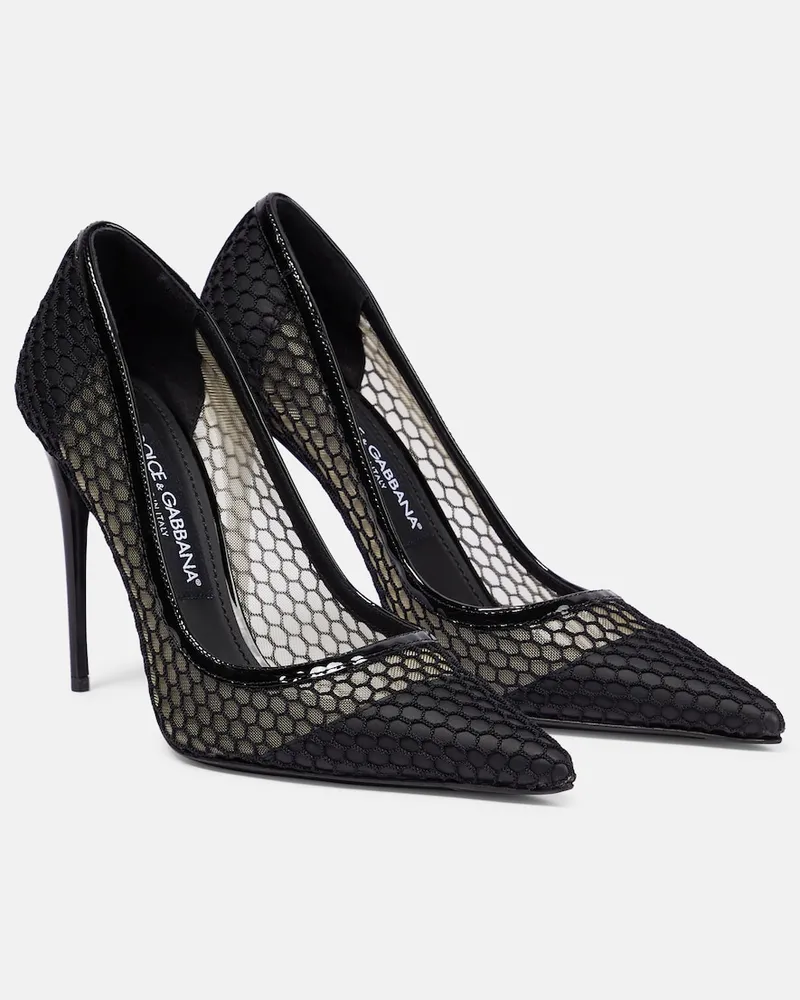 Dolce & Gabbana Pumps in pelle con mesh Nero