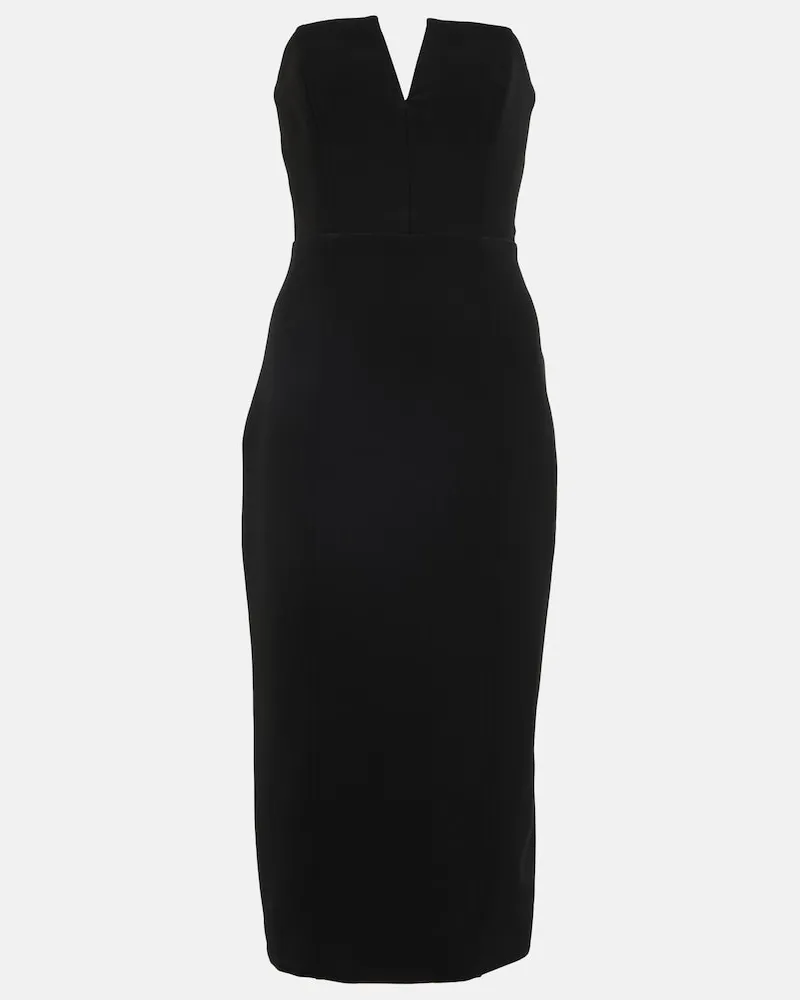 Veronica Beard Abito midi Nabi senza spalline Nero