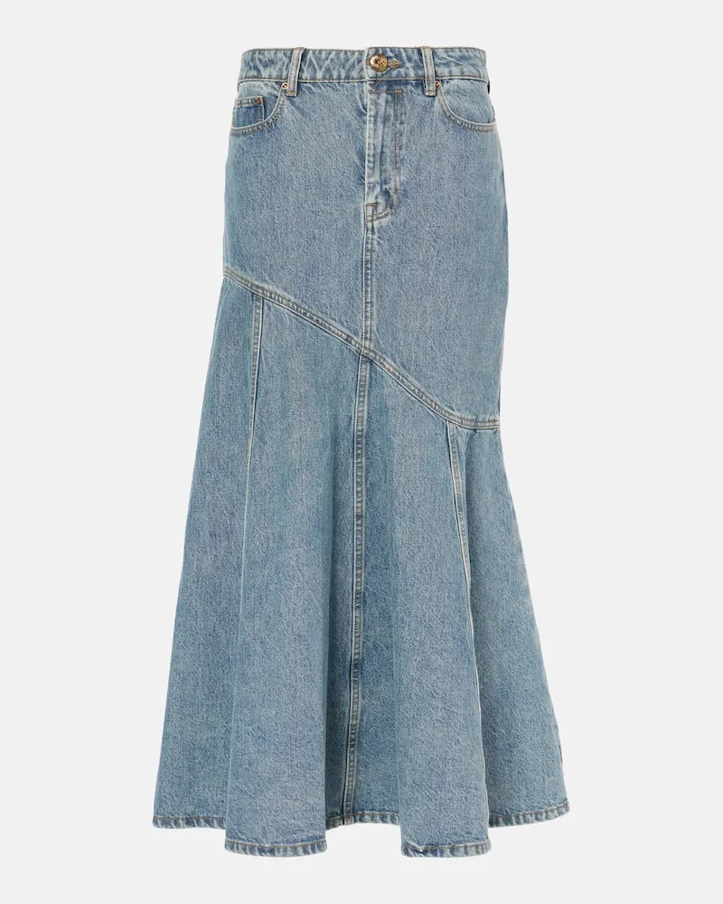 Zimmermann Gonna midi di jeans Illustration Blu