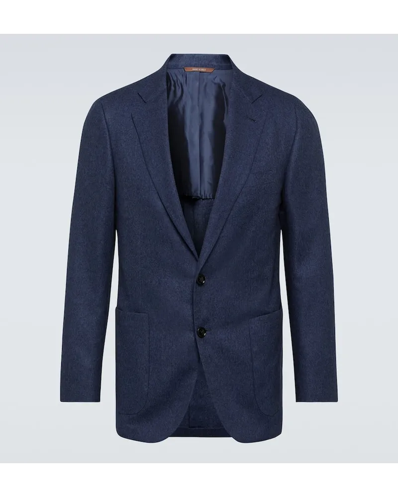 Canali Blazer in seta e cashmere Blu