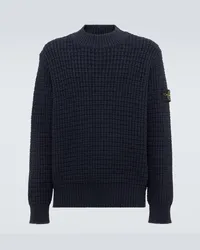 Stone Island Pullover Compass in lana vergine Blu