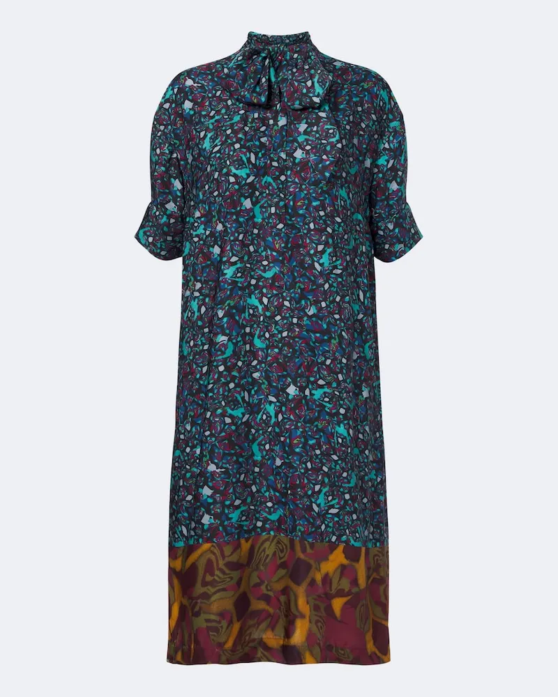 Dries van Noten Abito midi con stampa Multicolore