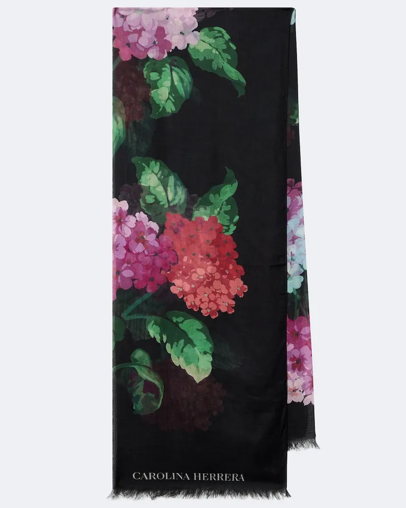 Carolina Herrera New York Sciarpa con stampa floreale Nero