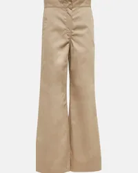 Palm Angels Pantaloni a vita bassa e gamba larga Beige