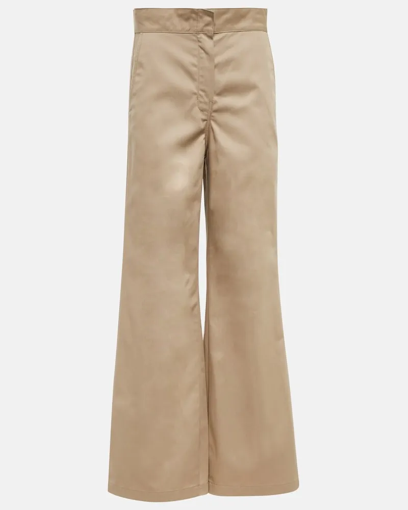 Palm Angels Pantaloni a vita bassa e gamba larga Beige