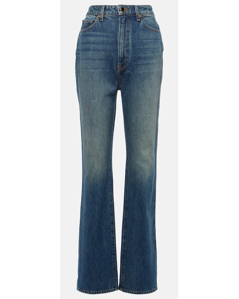 KHAITE Jeans regular Danielle a vita alta Blu
