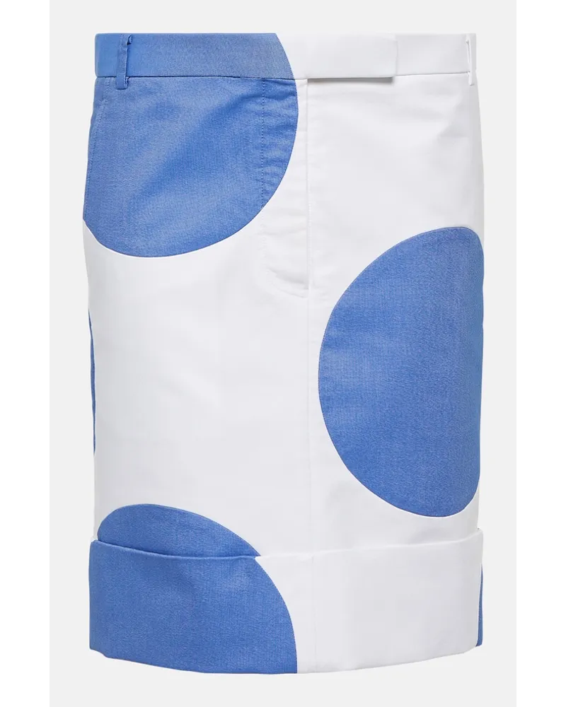 Thom Browne Minigonna in cotone a pois Bianco
