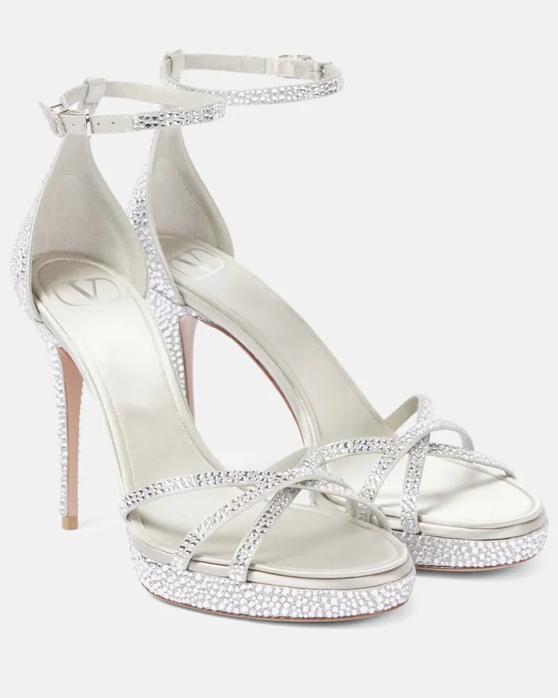 Valentino Garavani Sandali Eveninglam 115 in raso Grigio