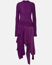 Acne Studios Abito midi Damage in cotone Viola