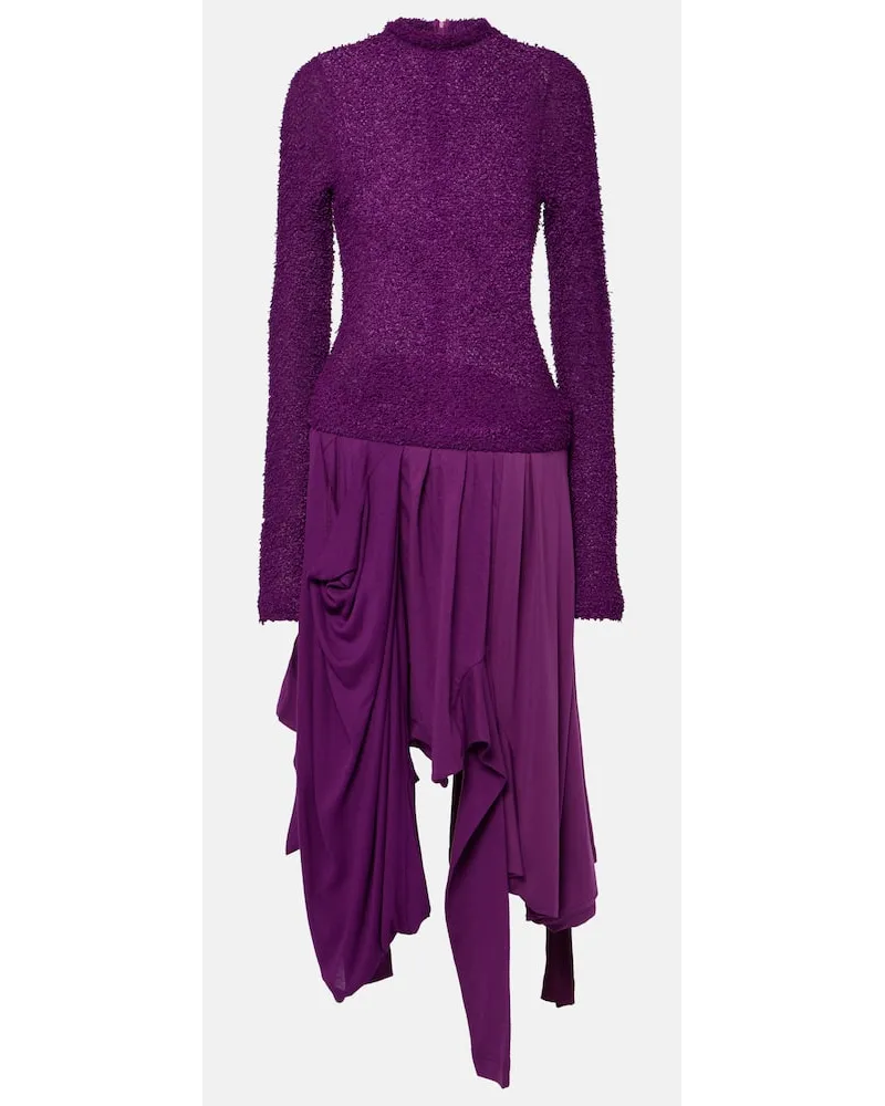 Acne Studios Abito midi Damage in cotone Viola