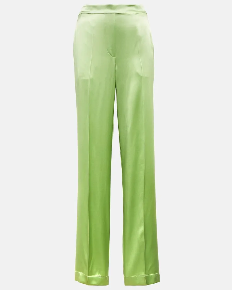 Joseph Pantaloni Tova in raso di seta Verde