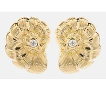Orecchini Large Nautilus Shell in oro 14kt con diamanti