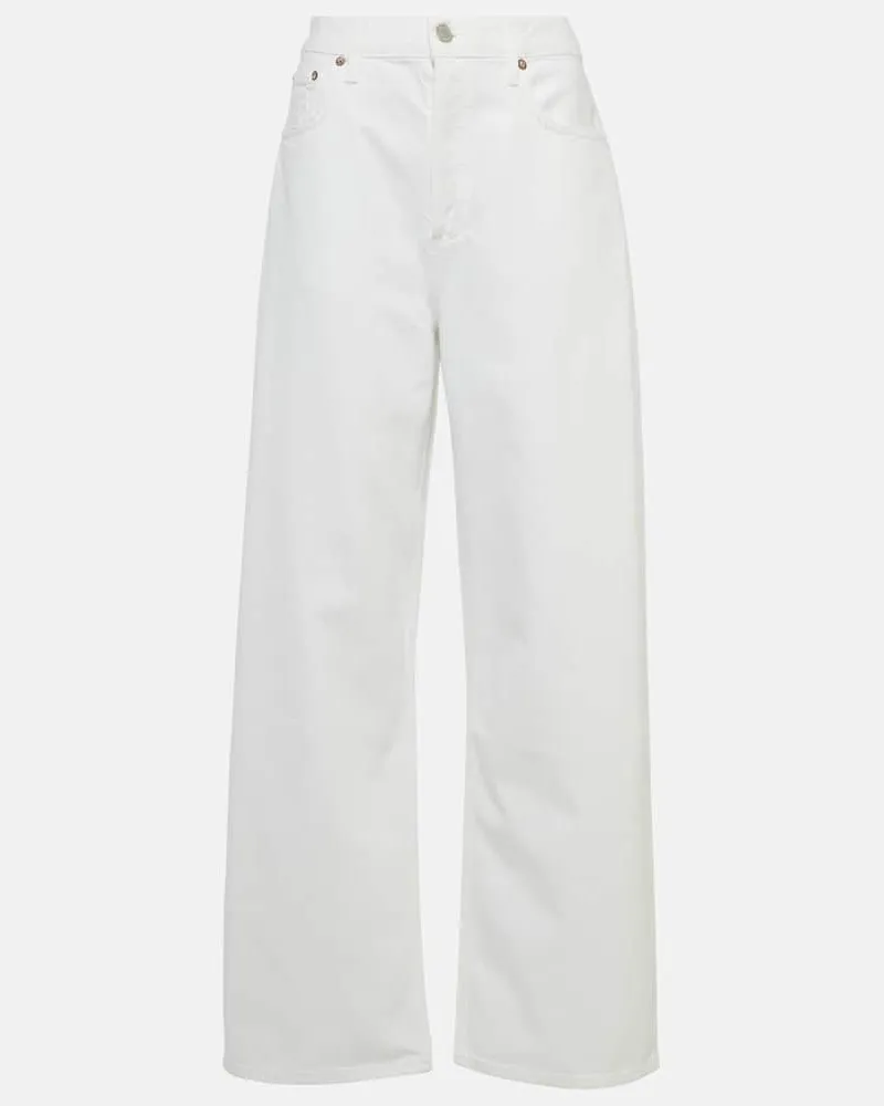 AGOLDE Jeans Low Slung Baggy a gamba larga e vita media Bianco
