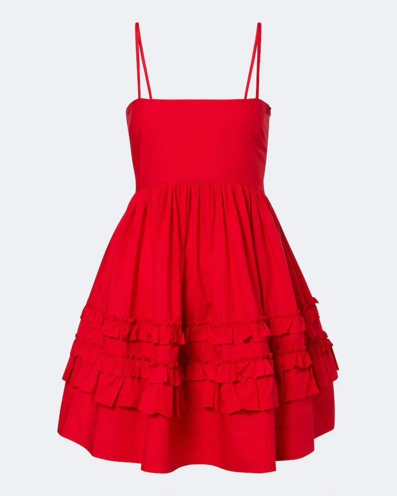 Ganni Costume intero Charlie Duo con volant Rosso