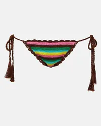 Anna Kosturova Slip bikini in crochet a righe Multicolore