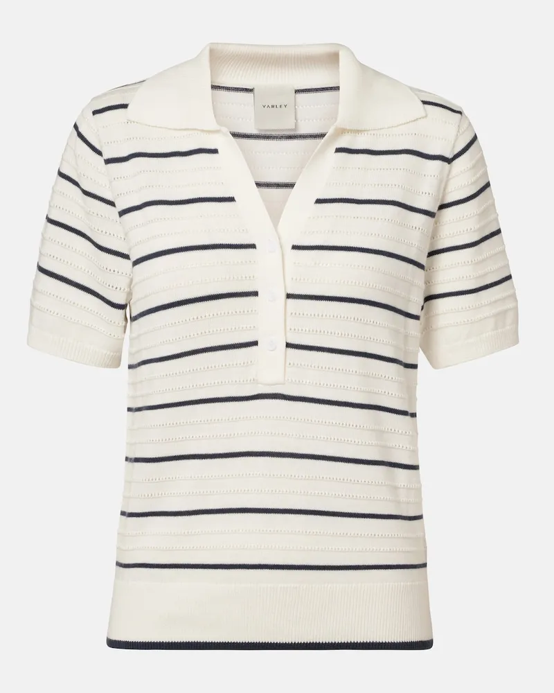 Varley Polo Wren in misto cotone a righe Bianco